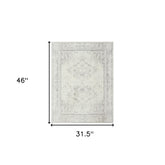 2' x 3' Gray Medallion Washable Non Skid Area Rug